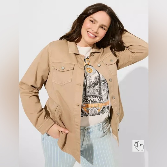 Tan Torrid Denim Shacket - Picture 1 of 6